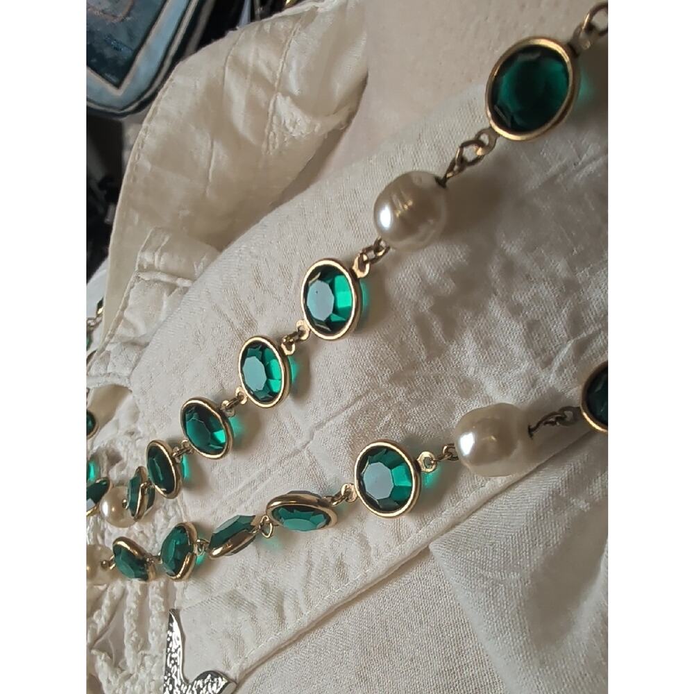 Stunning!!! Chanel Gold-Plated Vintage 1981 Gripoix & Faux Pearl Necklace - Picture 13 of 14